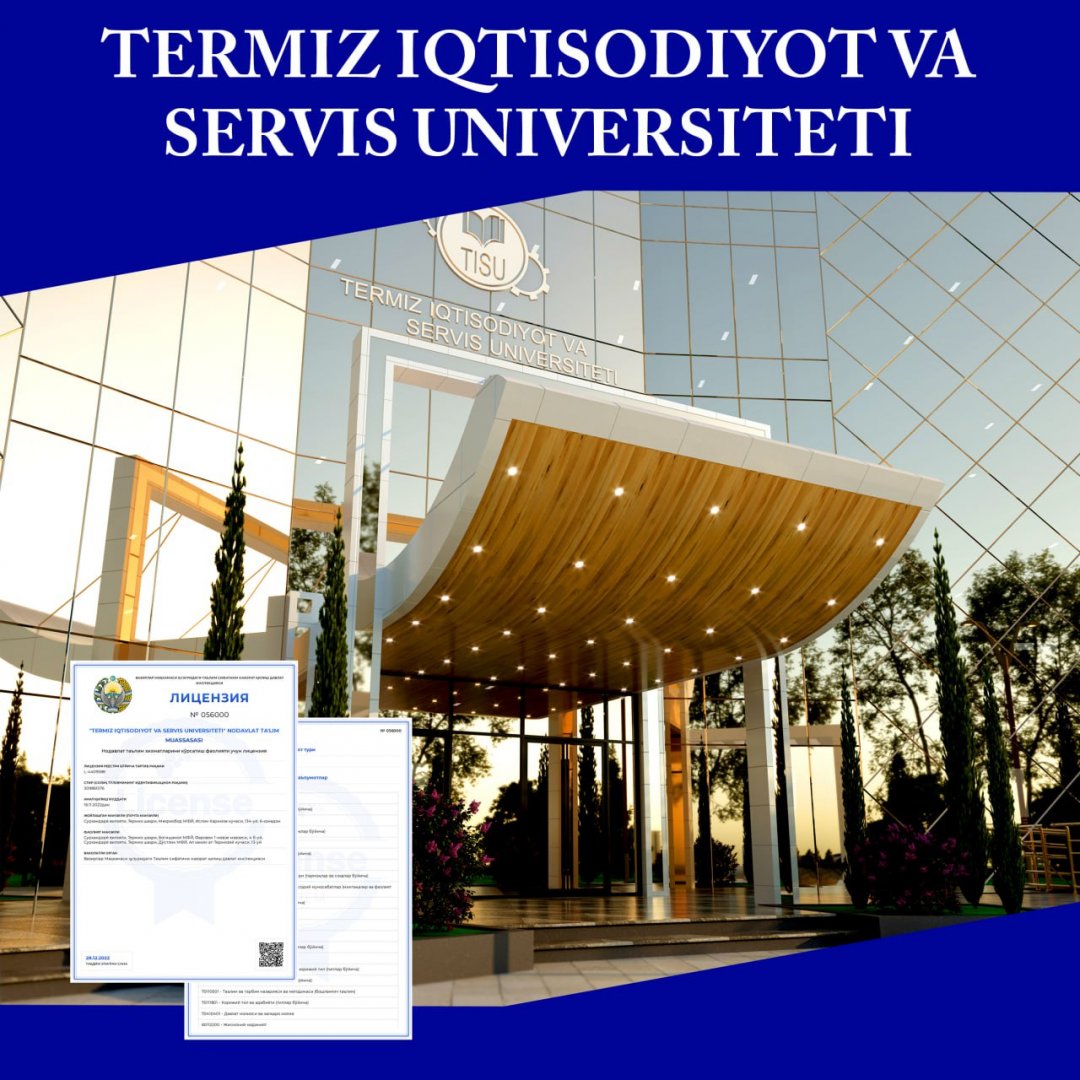 Diqqat, Termiz iqtisodiyot va servis universitetidan yangilik!